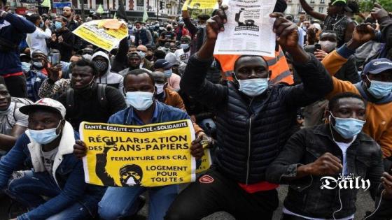 مظاهرات و احتجاجات حاشدة للمهاجرين في فرنسا
