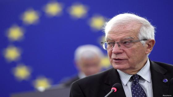 EU foreign policy chief Josep Borrell delivers a speech during a debate on the future of EU-U.S. relations as part of a plenary session at the European Parliament in Strasbourg, France, October 5, 2021. Frederick Florin/Pool via REUTERS