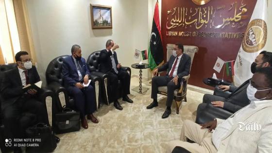 محادثات بين وزير الخارجية بوقادوم و أعضاء من مجلس النواب الليبي حول الأوضاع في ليبيا