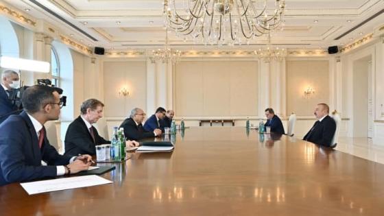 لعمامرة يلتقي رئيس دولة أذربيجان.
