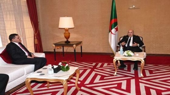 رئيس الجمهورية يستقبل عبد الحميد دبيبة رئيس الوفد الليبي في قمة الغاز السادسة بالدوحة