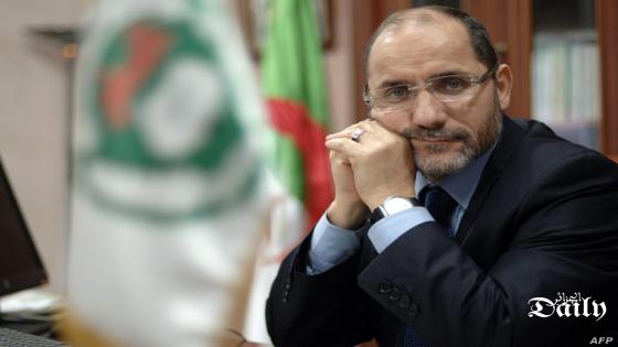 Algerian Abderazak Mokri, leader of the Islamist party Movement for a Society of Peace (MSP), poses for a picture at his office in the capital Algiers, on January 12, 2017.
For fear of being rolled into the April legislative elections, the Algerian Islamist parties merged or formed alliances with the ambition of regaining an influence that has been steadily declining in recent years. / AFP PHOTO / STRINGER