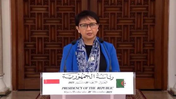 وزيرة الشؤون الخارجية لإندونيسيا تؤكد ضرورة تعزيز التعاون الاقتصادي بين الجزائر وبلادها