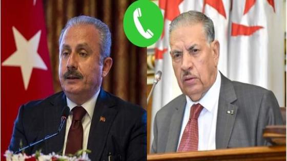 صالح قوجيل يتحادث مع السيد مصطفى شنطوب رئيس الجمعية الوطنية الكبرى للجمهورية التركية