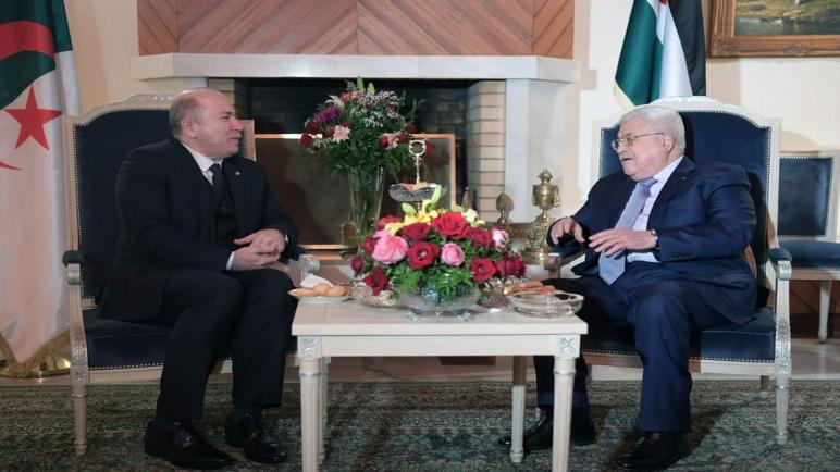 محمود عباس يستقبل بمقر إقامته بالعاصمة الوزير الأول ايمن بن عبد الرحمان