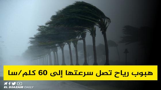 نشرية خاصة: هبوب رياح تصل سرعتها إلى 60 كلم/سا مع علو أمواج يصل إلى 2 متر  