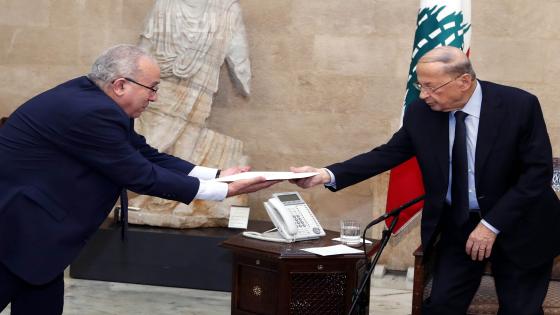 الرئيس اللبناني ميشال عون يستقبل وزير الخارجية رمطان لعمامرة.