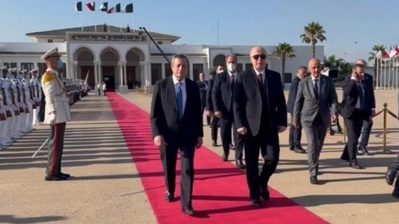 رئيس الوزراء الإيطالي يغادر الجزائر