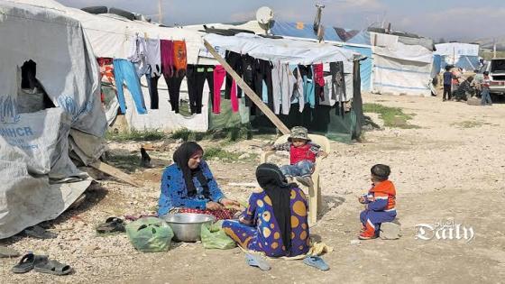 ‏إضرام النار في مخيم للاجئين السوريين في لبنان‎