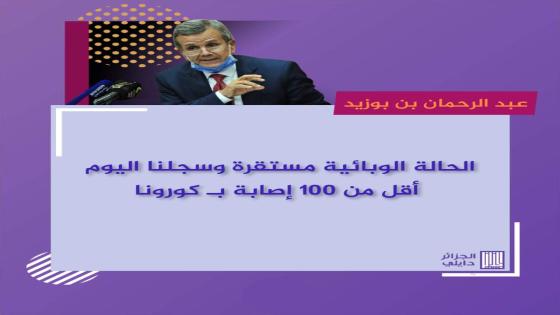 بن بوزيد :الحالة الوبائية المتعلقة بوباء كورونا مستقرة و سجلنا اليوم اقل من 100 إصابة