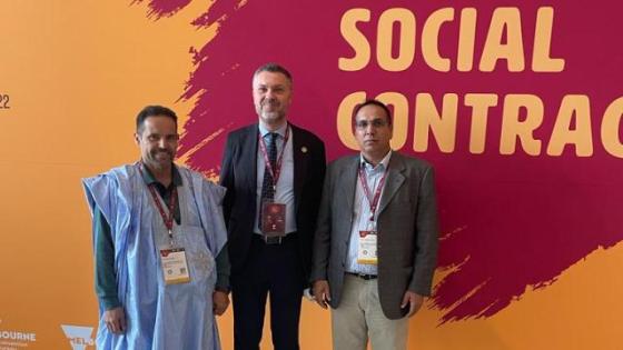 مؤتمر الاتحاد الدولي للنقابات العمالية يعلن دعمه حق الشعب الصحراوي في تقرير المصير.